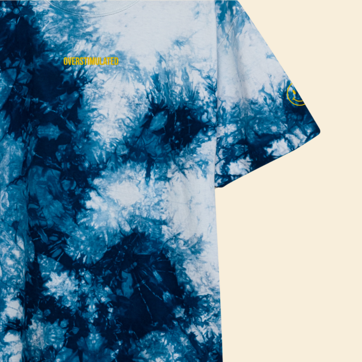 Overstimulated - Embroidered Oversized Neurodivergent Tie-Dye T-Shirt